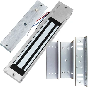 Outdoor Indoor Waterproof 12VDC 24VDC 600lbs Holding Force Magnetic Door Lock with Z and L Brackets for Access Control Door and Gate Opener, Fail Safe Electromagnetic Door Lock Gate Lock Outdoor Indoor Waterproof 12VDC 24VDC 600lbs Holding Force Magnetic Door Lock with Z and L Brackets for Access Control Door and Gate Opener, Fail Safe Electromagnetic Door Lock Gate Lock