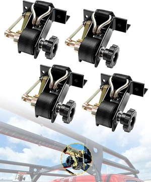 Ladder Rack Ratchet Straps with J-Hook (4 PCS), Cargo Buckle Lock Strap Ladder Rack Ratchet Straps with J-Hook (4 PCS), Cargo Buckle Lock Strap