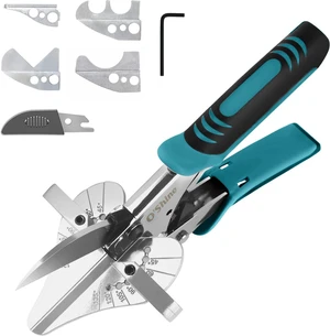 OShine Ratchet Miter Shears Expert for Angular Cutting Molding Crafting Wood, Quarter Round Cutting Tool, 45-135 Degree Multi Angle PVC Miter Shear Trim Cutter Hand Tool, w/Extra Four Anvils & Blade OShine Ratchet Miter Shears Expert for Angular Cutting Molding Crafting Wood, Quarter Round Cutting Tool, 45-135 Degree Multi Angle PVC Miter Shear Trim Cutter Hand Tool, w/Extra Four Anvils & Blade