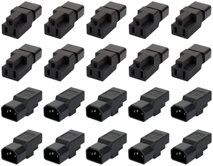 Dracaena.io 20-Pack IEC320 C14 Male to NEMA 5-15R Power Adapter, PDU/UPS AC Dracaena.io 20-Pack IEC320 C14 Male to NEMA 5-15R Power Adapter, PDU/UPS AC
