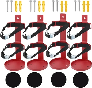 Fire Extinguisher Mount,Metal Bracket red 4pcs Fire Extinguisher Mount,Metal Bracket red 4pcs