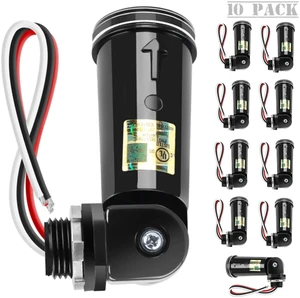 10 Pack Photo Cell Outdoor Light Sensor, Dusk to Dawn Sensor 100-277V Input 10 Pack Photo Cell Outdoor Light Sensor, Dusk to Dawn Sensor 100-277V Input