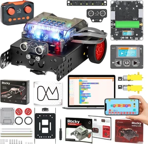 Rocky Coding Robot Car Kit for Kids 8-12 12-16, STEM Educational Engineering Toy, Scratch Python C Programming & Remote Control, Science Gift for 8 9 10 11 12+ Year Old Boys Girls Rocky Coding Robot Car Kit for Kids 8-12 12-16, STEM Educational Engineering Toy, Scratch Python C Programming & Remote Control, Science Gift for 8 9 10 11 12+ Year Old Boys Girls