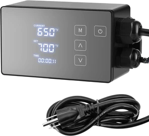 Digital Temperature Controller with Accessories, Black, 110V, Easy to Use Digital Temperature Controller with Accessories, Black, 110V, Easy to Use