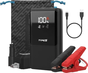 Type S Dynamic Classic DC10 Car Battery Jump Starter Portable Power Bank 500A Jump Starter Battery Pack for 6L Gas Engines / 4L Diesel with USB-C USB-A Outputs, incl Jumper Cable Type S Dynamic Classic DC10 Car Battery Jump Starter Portable Power Bank 500A Jump Starter Battery Pack for 6L Gas Engines / 4L Diesel with USB-C USB-A Outputs, incl Jumper Cable