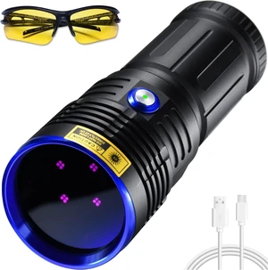 UV Flashlight Filtered 365nm Light Blacklight Woods lamp 50W 4-LED UV Flashlight Filtered 365nm Light Blacklight Woods lamp 50W 4-LED
