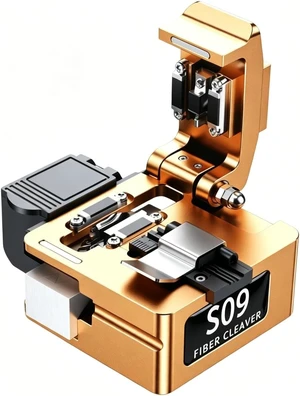 High Precision Optical Fiber Cleaver FTTH Pro S09 Fusion Splicing Tool, 16-Position Blade (48,000 Cleaves), 0.5° Cutting Angle, Built-in Holder for 250µm/900µm & Scrap Collector High Precision Optical Fiber Cleaver FTTH Pro S09 Fusion Splicing Tool, 16-Position Blade (48,000 Cleaves), 0.5° Cutting Angle, Built-in Holder for 250µm/900µm & Scrap Collector