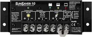 Morningstar SunSaver 10A PWM Solar Charge Controller (SS-10-12V) - Solar Panel Regulator for 12V Batteries, Four Stage Battery Charging, HazLoc Rated, Low Noise, 5 Year WTY - Designed in The USA Morningstar SunSaver 10A PWM Solar Charge Controller (SS-10-12V) - Solar Panel Regulator for 12V Batteries, Four Stage Battery Charging, HazLoc Rated, Low Noise, 5 Year WTY - Designed in The USA
