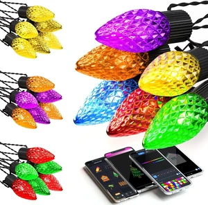 Smart C9 Christmas Lights Outdoor, 100FT 150 LEDs, APP Remote Controlled RGB String Lights with 80+ Modes Color Changing DIY Chasing Xmas Waterproof String Light for Patio Xmas Decor Smart C9 Christmas Lights Outdoor, 100FT 150 LEDs, APP Remote Controlled RGB String Lights with 80+ Modes Color Changing DIY Chasing Xmas Waterproof String Light for Patio Xmas Decor