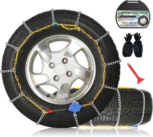 Auto Fixing Snow Chains, 2 x 12 mm, 30s Quick Installation of Tire Chains with Automatic Tensioner, Universal Emergency Tire Traction Chain for Cars, Pickups, and SUVs (HLN 150) Auto Fixing Snow Chains, 2 x 12 mm, 30s Quick Installation of Tire Chains with Automatic Tensioner, Universal Emergency Tire Traction Chain for Cars, Pickups, and SUVs (HLN 150)