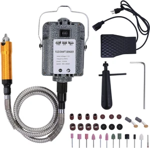 1000W 30000RPM Electric Flex Shaft Rotary Tool Foot Pedal Control Flex Shaft Hanging Grinder Carver Can Forward-Reverse Rotation, Multi-function Kit with Accessories for Carve-Buffing Diy Craft work 1000W 30000RPM Electric Flex Shaft Rotary Tool Foot Pedal Control Flex Shaft Hanging Grinder Carver Can Forward-Reverse Rotation, Multi-function Kit with Accessories for Carve-Buffing Diy Craft work