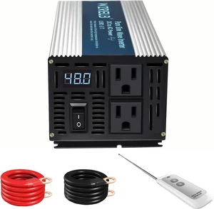 1200W Pure Sine Wave Inverter 24V DC to 110V 120V AC Power Converter with LED Display, Remote Controller, Off-Grid Power Inverter 2400W Surge for Home, RV, Truck, Camping 1200W Pure Sine Wave Inverter 24V DC to 110V 120V AC Power Converter with LED Display, Remote Controller, Off-Grid Power Inverter 2400W Surge for Home, RV, Truck, Camping
