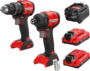 V20 Brushless RP Drill Driver and Impact Driver Compact 2 Tool Combo Kit With 2 x 2ah Battery and Charger, 1900 RPM Power Drill, 2100 Torque Cordless Impact (CMCK1411D2) V20 Brushless RP Drill Driver and Impact Driver Compact 2 Tool Combo Kit With 2 x 2ah Battery and Charger, 1900 RPM Power Drill, 2100 Torque Cordless Impact (CMCK1411D2)