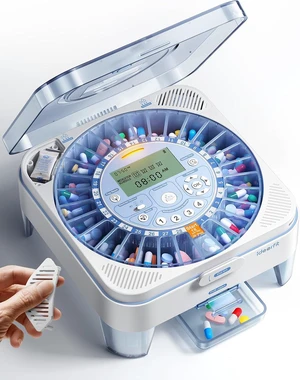 28-Day (1X) Automatic Pill Dispenser, No APP with Alarm & Desiccant 28-Day (1X) Automatic Pill Dispenser, No APP with Alarm & Desiccant
