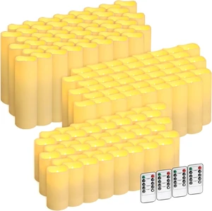 144-Pack LED Flameless Flickering Candles with Remote Control and 2/4/6/8 H Timer Led Pillar Candles of Wedding, Table, Halloween,Christmas Decorations and Special Occasions (Three Sizes) 144-Pack LED Flameless Flickering Candles with Remote Control and 2/4/6/8 H Timer Led Pillar Candles of Wedding, Table, Halloween,Christmas Decorations and Special Occasions (Three Sizes)
