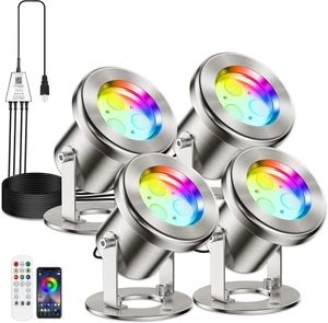 Underwater Pond Light with APP Control & 12V Transformer (4-Spots) Underwater Pond Light with APP Control & 12V Transformer (4-Spots)