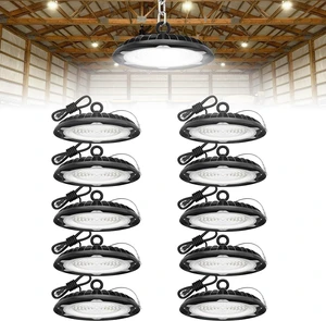 UFO LED High Bay Light: 150W 19500LM High Bay LED Shop Lights with 6ft Plug - 6000K IP65 LED Warehouse Lights for Workshop Stadium Garage Lighting 10-Pack UFO LED High Bay Light: 150W 19500LM High Bay LED Shop Lights with 6ft Plug - 6000K IP65 LED Warehouse Lights for Workshop Stadium Garage Lighting 10-Pack