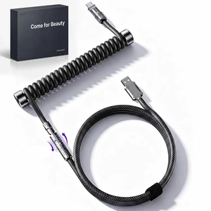 Coiled USB-A to USB-C Keyboard Cable for Gaming Keyboard Coiled USB-A to USB-C Keyboard Cable for Gaming Keyboard