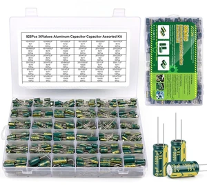 925-Piece 36-Value Aluminum Electrolytic Capacitor Assortment Kit, 1uF-1000uF 925-Piece 36-Value Aluminum Electrolytic Capacitor Assortment Kit, 1uF-1000uF
