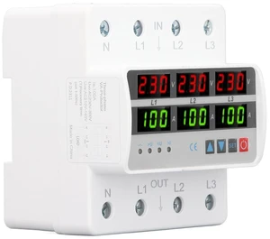 3-Phase Voltage Protector, 100A Self-Resetting, Quick Response, DIN Rail Mount 3-Phase Voltage Protector, 100A Self-Resetting, Quick Response, DIN Rail Mount