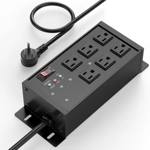 EMI/RFI Filtering Surge Protector with 6FT Flat Plug Cord, Black EMI/RFI Filtering Surge Protector with 6FT Flat Plug Cord, Black