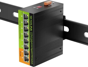 Industrial 8-Port Gigabit PoE+ Switch, Dual Power, DIN-Rail Mount Industrial 8-Port Gigabit PoE+ Switch, Dual Power, DIN-Rail Mount
