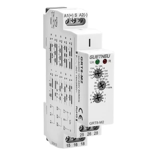 12V-240V Timer Relay, Off Delay Trigger with 10 Functions, DIN Rail Mount