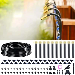 100FT Drip Irrigation System with 32 Adjustable 360° Nozzles