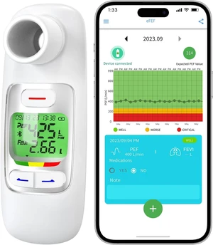 Bluetooth Peak Flow Meter, Digital PEF/FEV1 Monitor for Asthma Bluetooth Peak Flow Meter, Digital PEF/FEV1 Monitor for Asthma