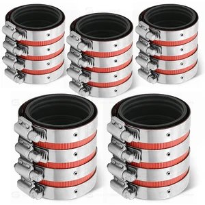 5-Pack 2" Heavy Duty No-Hub Coupling, Red Shield (37422CS-5) 5-Pack 2" Heavy Duty No-Hub Coupling, Red Shield (37422CS-5)