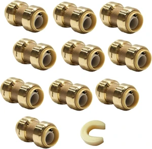 10-Pack 3/4" Push-Fit Straight Coupling 10-Pack 3/4" Push-Fit Straight Coupling