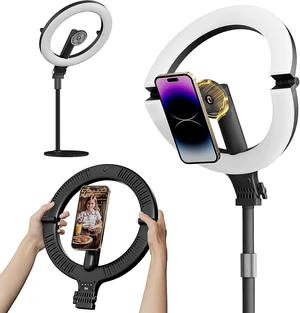 10" Magnetic Ring Light Overhead Mount with Stand & Phone Holder, Rechargeable Desk Light 10" Magnetic Ring Light Overhead Mount with Stand & Phone Holder, Rechargeable Desk Light