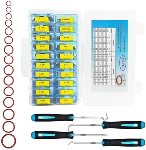 300-Piece FKM Viton O-Ring Kit, 22 Sizes SAE for Auto Fluid Systems, Oil Resistant 300-Piece FKM Viton O-Ring Kit, 22 Sizes SAE for Auto Fluid Systems, Oil Resistant