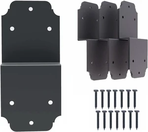 4-Pack Heavy Duty 6" Steel Angle Pergola Bracket, Post to Beam Connector, Black 4-Pack Heavy Duty 6" Steel Angle Pergola Bracket, Post to Beam Connector, Black