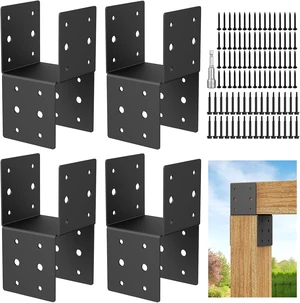 4-Pack 4x4 Heavy Duty Steel Post Brackets for Wood Posts 4-Pack 4x4 Heavy Duty Steel Post Brackets for Wood Posts