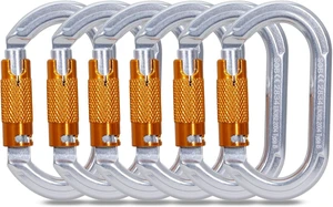 Heavy Duty Auto-Locking Carabiner Clips, Asymmetrical for Rappelling, Rescue & Outdoor Heavy Duty Auto-Locking Carabiner Clips, Asymmetrical for Rappelling, Rescue & Outdoor