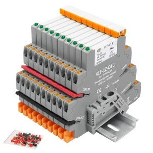 10-Pack 12V DIN Rail Relay, 5-Pin 1NO/1NC 6A, Slim (HF41F/12-ZS)