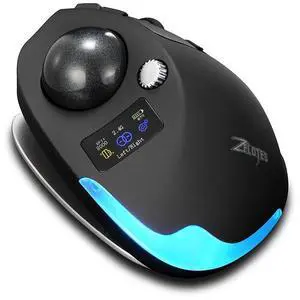 Wireless Mouse 2.4GHz + Bluetooth Dual Mode Connection, 8 Programmable Buttons, 8000 CPI Adjustable, Trackball Design, with Display Screen, Ergonomic Tilt Angle, For Windows, macOS, Android, Linux Wireless Mouse 2.4GHz + Bluetooth Dual Mode Connection, 8 Programmable Buttons, 8000 CPI Adjustable, Trackball Design, with Display Screen, Ergonomic Tilt Angle, For Windows, macOS, Android, Linux