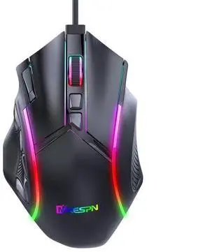Wired Gaming Mouse with Macro Drive, 12800 DPI Adjustable, 10 Buttons Programmable, 14 RGB Lighting Effects, Ergonomic for Gaming and Office Work (X15) Wired Gaming Mouse with Macro Drive, 12800 DPI Adjustable, 10 Buttons Programmable, 14 RGB Lighting Effects, Ergonomic for Gaming and Office Work (X15)