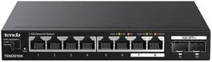 2.5Gb Ethernet Switch | 10 Port 2.5G Network Switch | 8 x 2.5G Ports & 2 x 10G SFP+ | Plug & Play | Unmanaged Switch | Desktop/Wall-Mount | Metal Design | VLAN & Static Aggregation (TEM2010X) 2.5Gb Ethernet Switch | 10 Port 2.5G Network Switch | 8 x 2.5G Ports & 2 x 10G SFP+ | Plug & Play | Unmanaged Switch | Desktop/Wall-Mount | Metal Design | VLAN & Static Aggregation (TEM2010X)