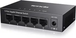 5 Port Gigabit Switch, Unmanaged Ethernet Switch, Network Splitter with Traffic Optimization, Plug & Play, Fanless Metal Design Network Switch, Traffic Optimization( TEG1005D) 5 Port Gigabit Switch, Unmanaged Ethernet Switch, Network Splitter with Traffic Optimization, Plug & Play, Fanless Metal Design Network Switch, Traffic Optimization( TEG1005D)