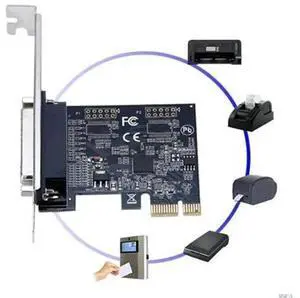 Parallel Port DB25 25Pin PCIE Riser Card LPT Printer to PCI-E for Express Cards Converter AX99100 Parallel Port DB25 25Pin PCIE Riser Card LPT Printer to PCI-E for Express Cards Converter AX99100
