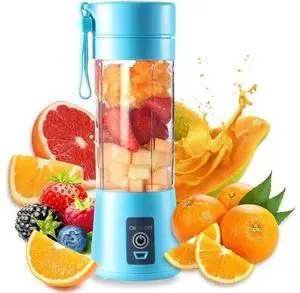 Portable Electric Juicer Cup, Usb Rechargeable Portable Blender,Automatic Household Electric Juicer Blue Portable Electric Juicer Cup, Usb Rechargeable Portable Blender,Automatic Household Electric Juicer Blue