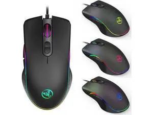 RGB Gaming Mouse, 6400 dpi, Ergonomic Hand Grips, RGB Backlit Optical Wired Gaming Mouse 7 Programmable Buttons RGB Gaming Mouse, 6400 dpi, Ergonomic Hand Grips, RGB Backlit Optical Wired Gaming Mouse 7 Programmable Buttons