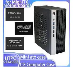 Mini ITX Computer Case HTPC Chassis Support 1U Power Supply Case with 4 USB 17*17 Motherboard USB2.0 USB3.0 Computer Case Mini ITX Computer Case HTPC Chassis Support 1U Power Supply Case with 4 USB 17*17 Motherboard USB2.0 USB3.0 Computer Case