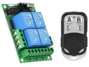 433MHz Wireless RF Remote Control Relay Switch DC12V 4CH Relay Receiver Module Relay Remote Control for Gate Garage Door Light 433MHz Wireless RF Remote Control Relay Switch DC12V 4CH Relay Receiver Module Relay Remote Control for Gate Garage Door Light