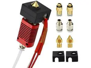 9pcs Assembled Extruder Hot End Kit for Creality Ender 3 V2/Ender 3Pro 0.4mm MK8 Brass Nozzle Heating Block 3D Printer Accessory 9pcs Assembled Extruder Hot End Kit for Creality Ender 3 V2/Ender 3Pro 0.4mm MK8 Brass Nozzle Heating Block 3D Printer Accessory