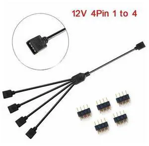1 To 4 4pin Extension Cable 12V 30cm Rgb Connector Computer Accessories Rgb Splitter Adapter for Aura Led Light Bar for / 1 To 4 4pin Extension Cable 12V 30cm Rgb Connector Computer Accessories Rgb Splitter Adapter for Aura Led Light Bar for /