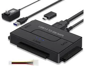 USB 3.0 to SATA/IDE Adapter, External Hard Drive Reader Ultra Recovery Converter Compatible with 2.5/3.5in HDD/SSD DVD Optical Drive USB 3.0 to SATA/IDE Adapter, External Hard Drive Reader Ultra Recovery Converter Compatible with 2.5/3.5in HDD/SSD DVD Optical Drive