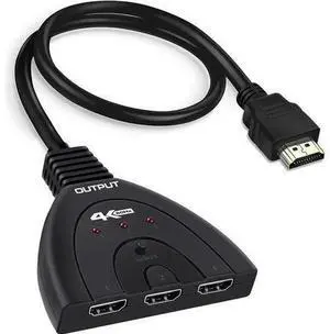 3-Port HDMI Switch 4K@60Hz 3x1 Switcher Automatic Switching Support Ultra HD 3D HDR Full HD 1080P HDCP HDMI Splitter Hub Compatible with Apple TV Roku Fire TV Stick HDTV PS4 Xbox One 3-Port HDMI Switch 4K@60Hz 3x1 Switcher Automatic Switching Support Ultra HD 3D HDR Full HD 1080P HDCP HDMI Splitter Hub Compatible with Apple TV Roku Fire TV Stick HDTV PS4 Xbox One